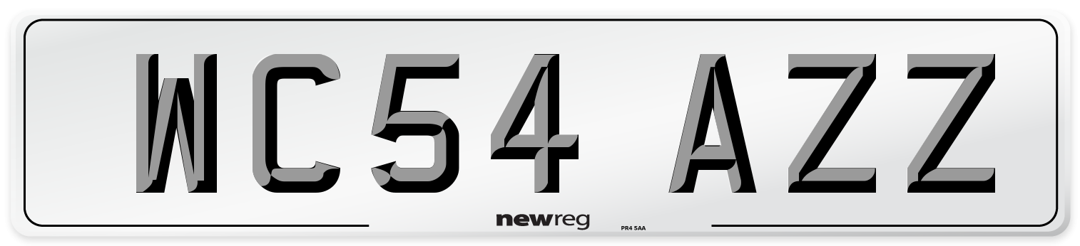 WC54 AZZ Number Plate from New Reg